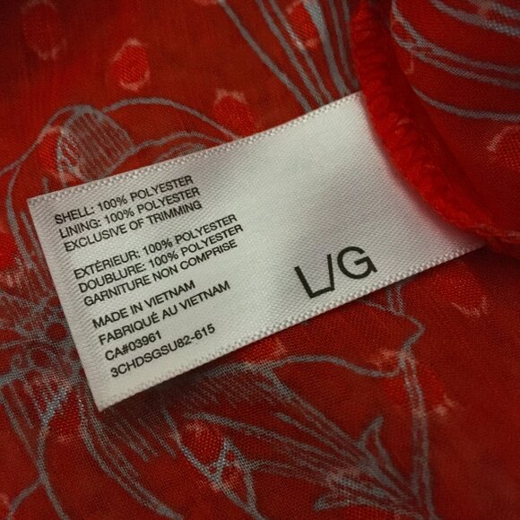 ALFRED SUNG Orange and Grey Floral Voile Sleeveless Tie Up Blouse - Picture 10 of 14